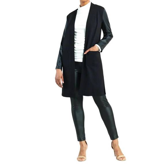 Clara Sunwoo - Ponte Liquid Leather Cardigan